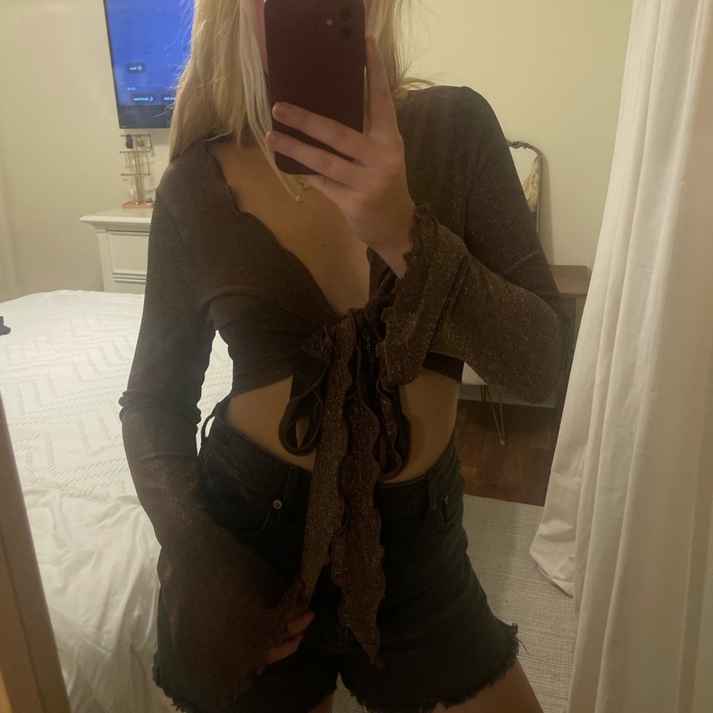 Urban Outfitters Shimmering Brown Blouse